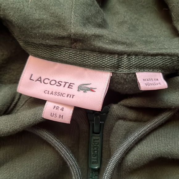 Dark green Lacoste zip up hoodie - Picture 3 of 7